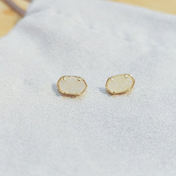 NEW Kendra Scott Emilie Drusy Stud Earrings Gold - Picture 3 of 4